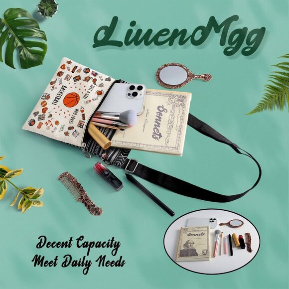 Basketball Messenger Bag Ethnic Pattern Lightweight Small Adjustable Strap - Picture 7 of 7